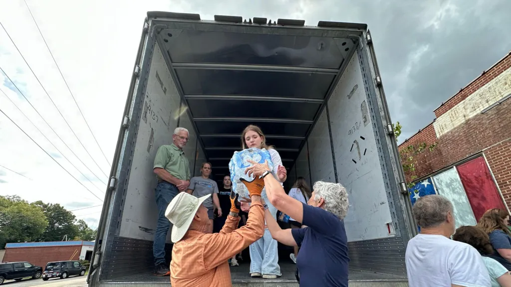 Volunteers gathered much-needed supplies in Statesville on Tuesday